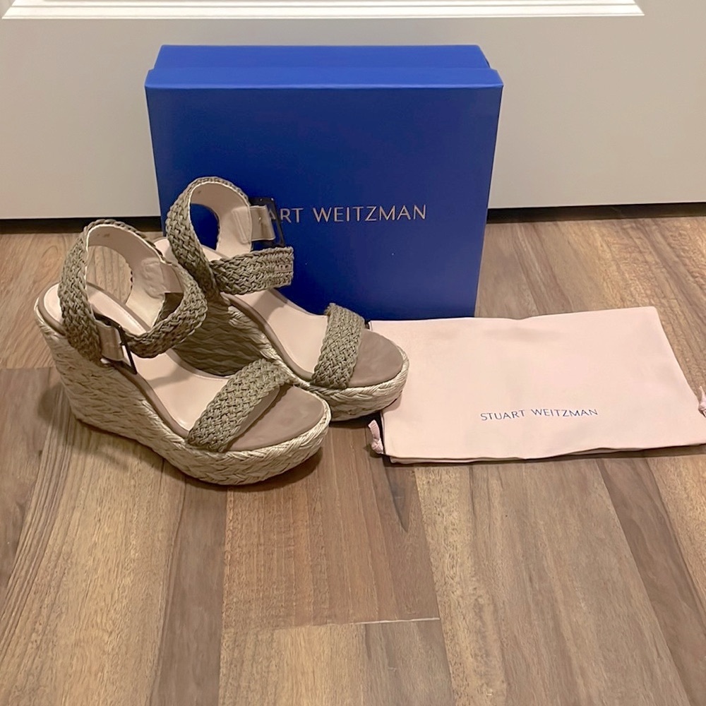 COPY - Stuart Weitzman Alexis Swamp Crochet Wedge NWT